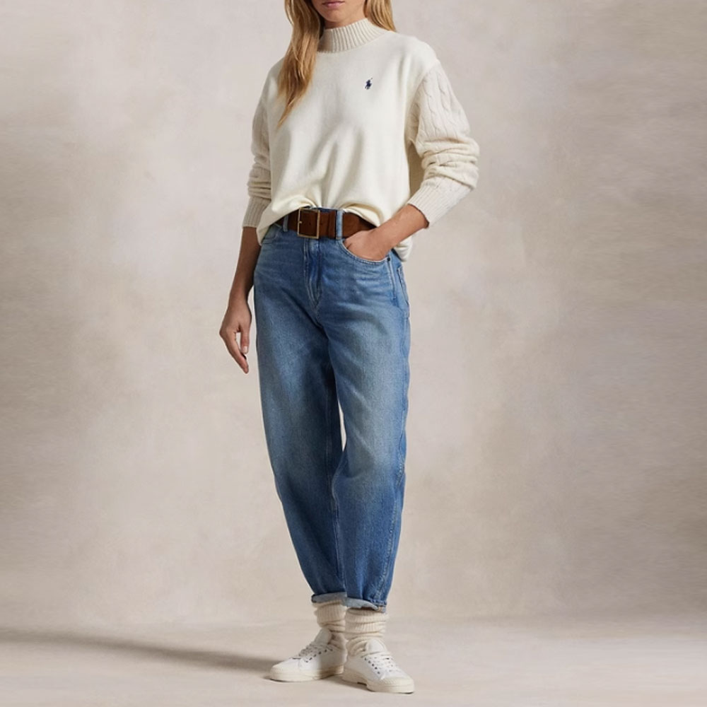 Polo Ralph Lauren FW24 Вязаный свитер женский кремовый — фото 4