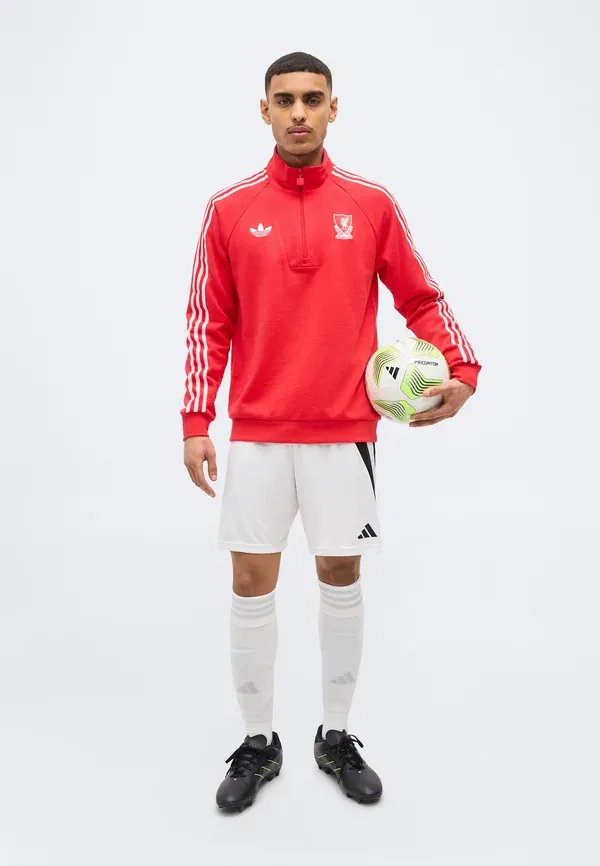 Толстовка с половинной молнией Liverpool FC Club Wear Adidas Originals, чистый рубин — фото 2
