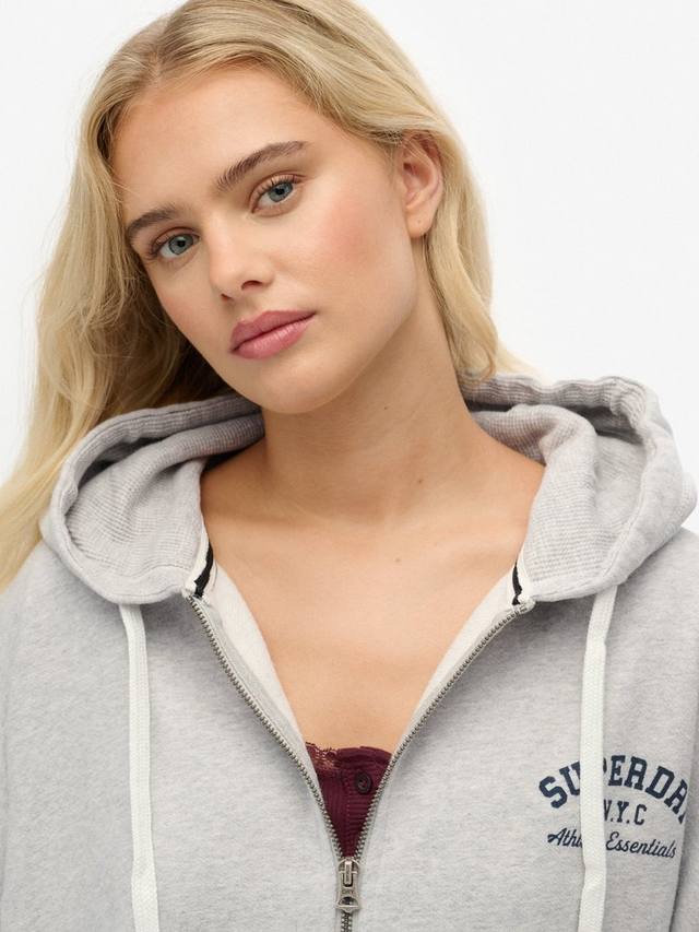 Свободная толстовка с молнией Athletic Essentials Superdry, Glacier Grey Marl — фото 4