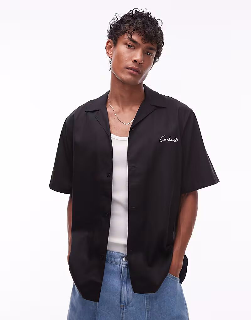 

Рубашка с короткими рукавами Carhartt WIP delray черного цвета