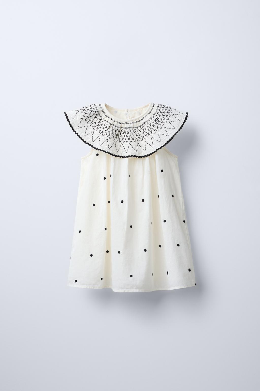 

Вышитое платье ZARA, устрично-белый