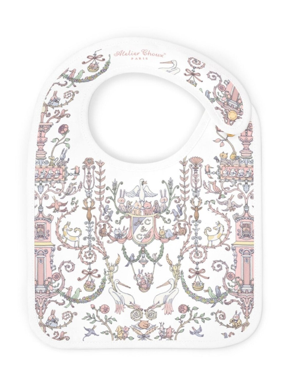 

Atelier Choux нагрудник Toile de Jouy, розовый