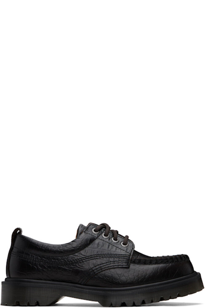 Коричневые туфли-дерби Lowell из кожи крокодила Analine Dr. Martens