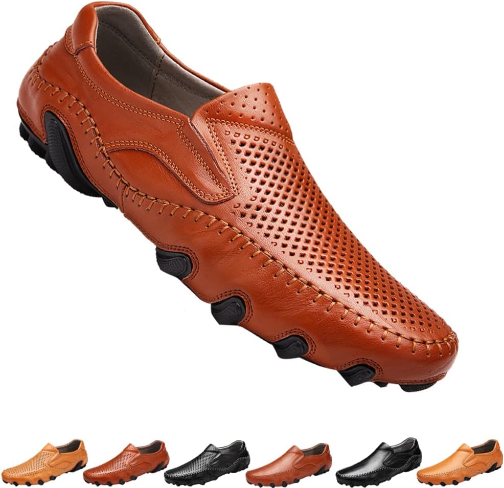 

Мужские модные повседневные кожаные сандалии AQIXIDX, деловые сандалии с закрытым носком, дышащие и удобные, обувь для свадеб и вечеринок, Browna