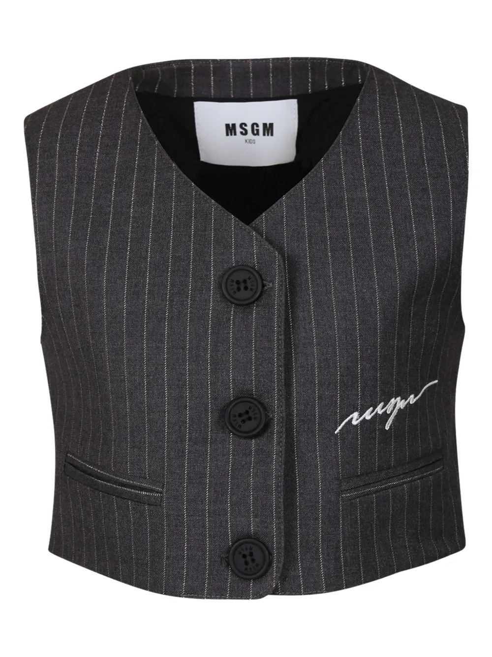 

Жилет в тонкую полоску MSGM Kids, серый