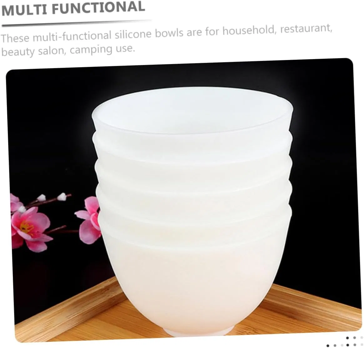 Набор мисок для смешивания масок Silicone 5 шт белый Soesfoufu — фото 4