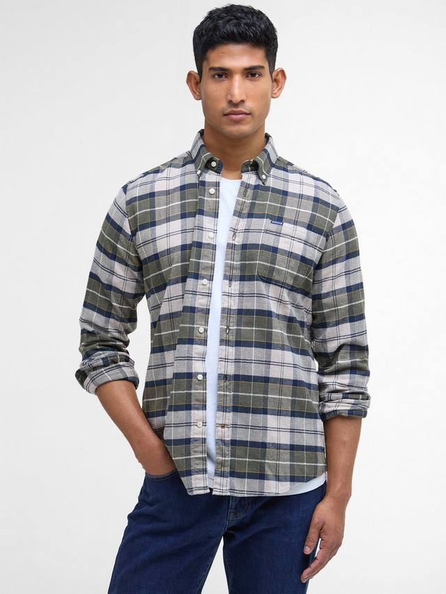 

Хлопковая рубашка регулярного кроя в клетку Kyeloch Barbour, Forest Mist