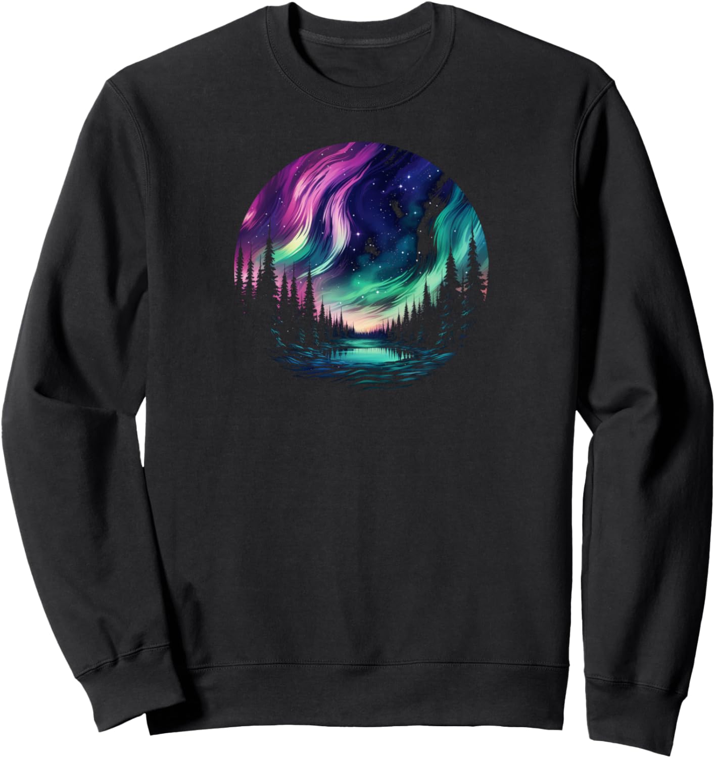 

Северное сияние, ночное небо, толстовка с изображением северного сияния Northern Lights, черный