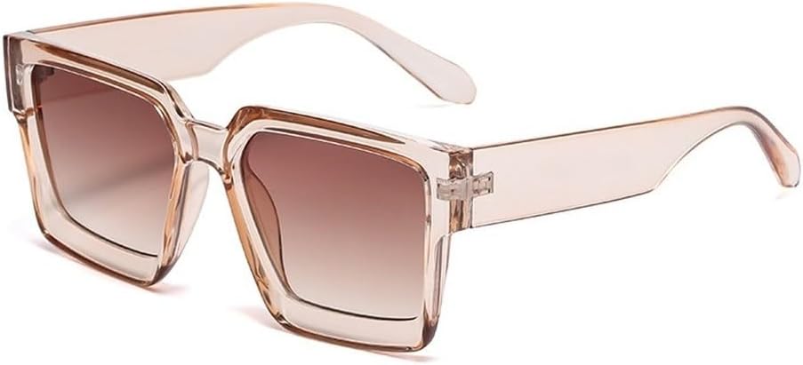 

Крупные квадратные женские солнцезащитные очки, модные прозрачные градиентные линзы, защита от УФ-излучения UV400, мужские солнцезащитные очки в стиле панк SKFGNX, Champagne Tea