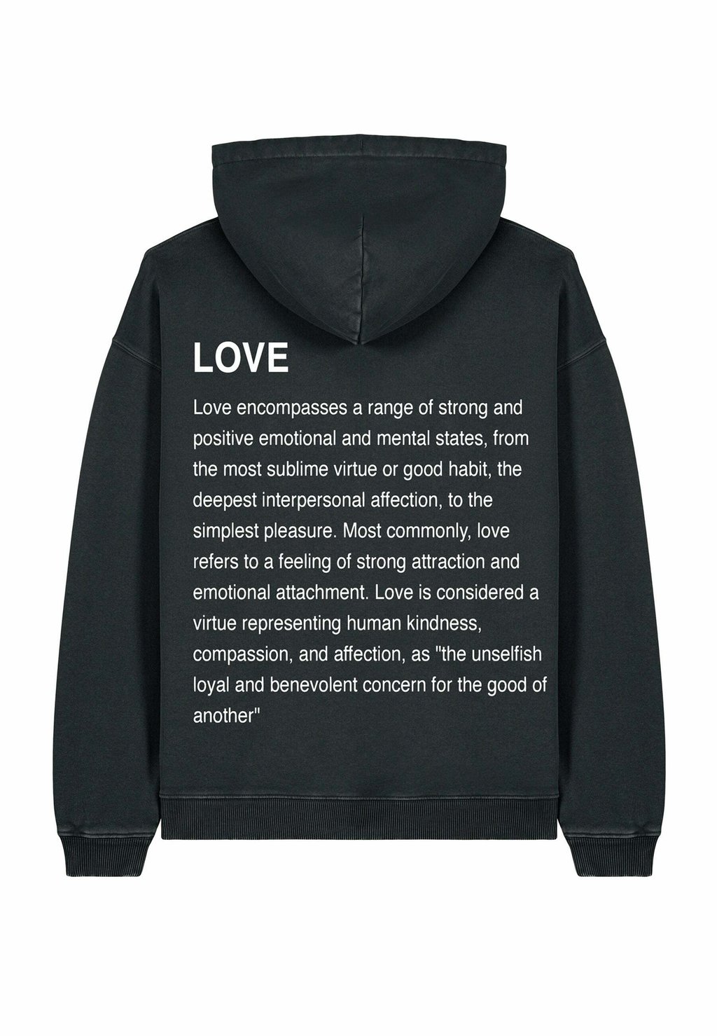 

Толстовка LOVE DEFINITION BACK PRINT VINTAGE - Hoodie Mira Paris, металлик черный