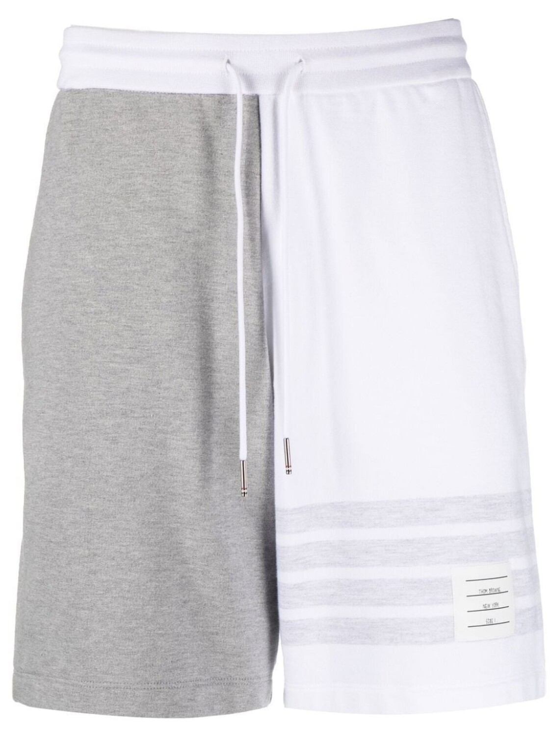 

Thom Browne panelled cotton track shorts, серый