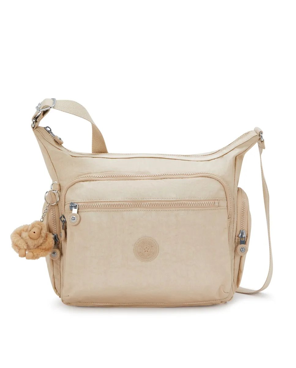 

Большая сумка через плечо на молнии Kipling, бежевый