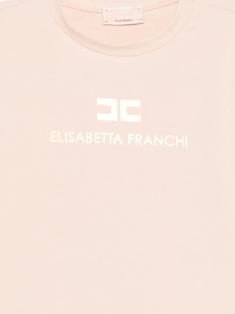 Футболка с логотипом Elisabetta Franchi La Mia Bambina, бежевый — фото 3