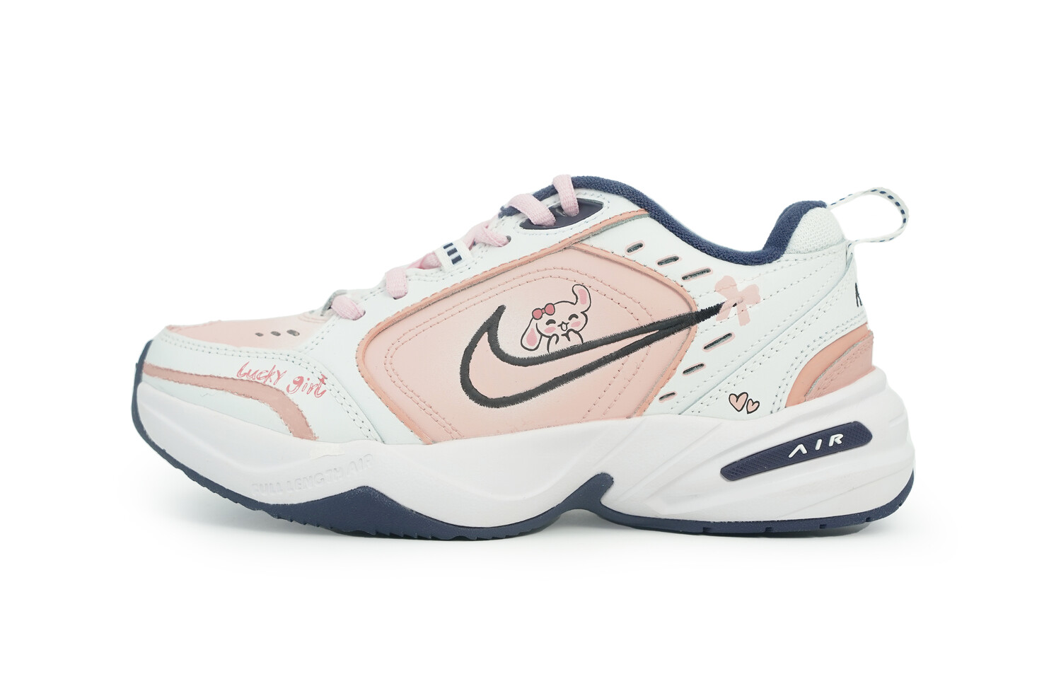 

Кроссовки Nike Air Monarch 4 Chunky Sneakers Unisex Low-top White, цвет Shame Bunny