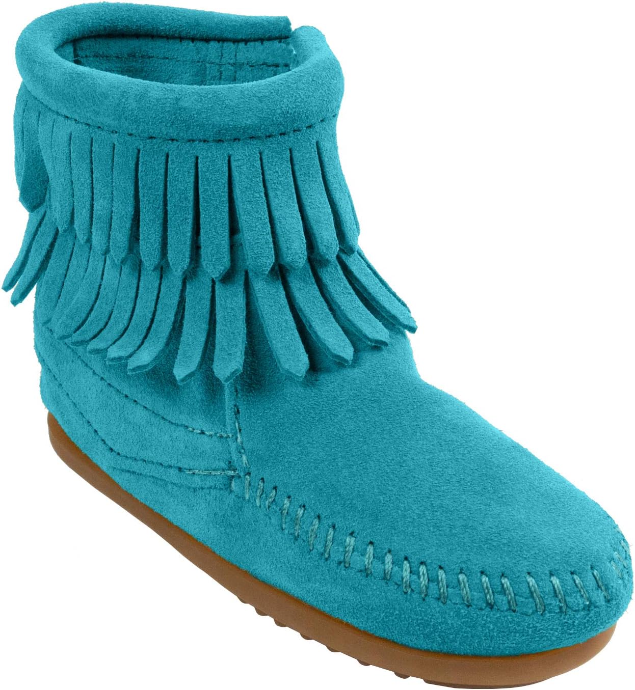 

Детские ботинки Minnetonka с двойной бахромой и боковой молнией, Little Kid (4-8 Years) Turquoise