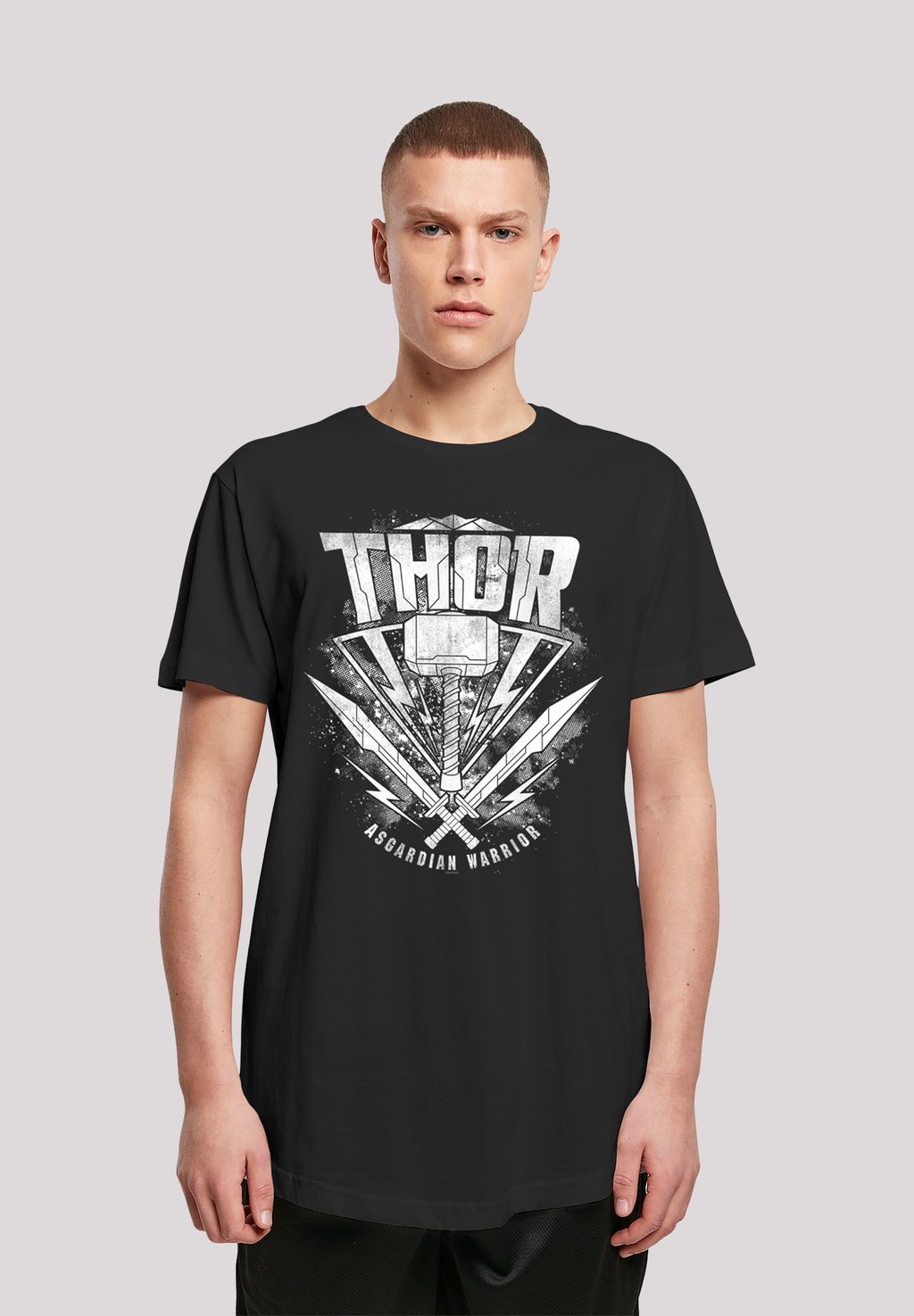 

Футболка с принтом MARVEL THOR RAGNAROK THOR HAMMER LOGO PREMIUM SUPERHELDEN IRON F4NT4STIC, черный