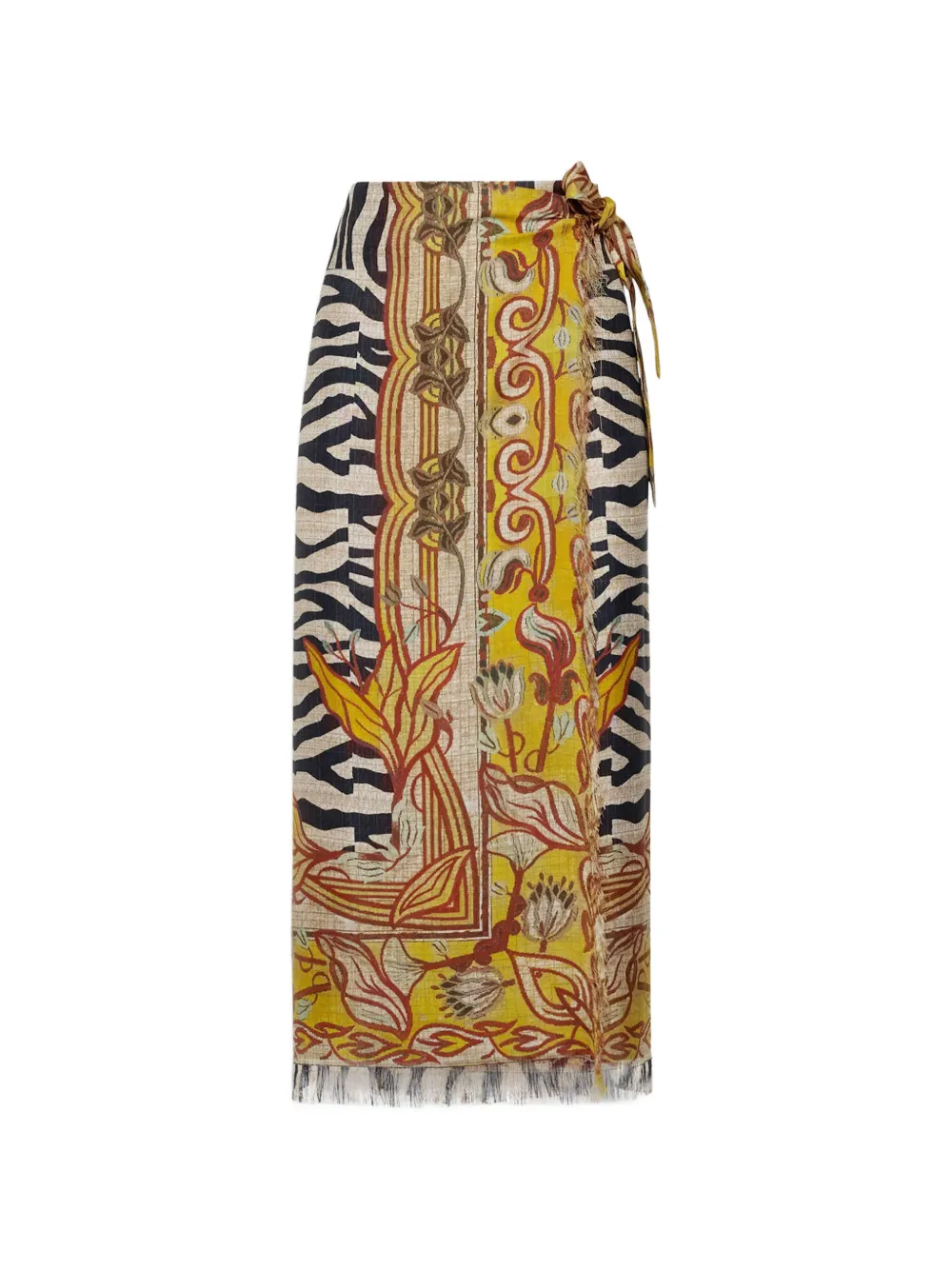 

Алоэ-юбка с цветочным принтом и зебровыми полосками на запах Pierre-Louis Mascia, черный