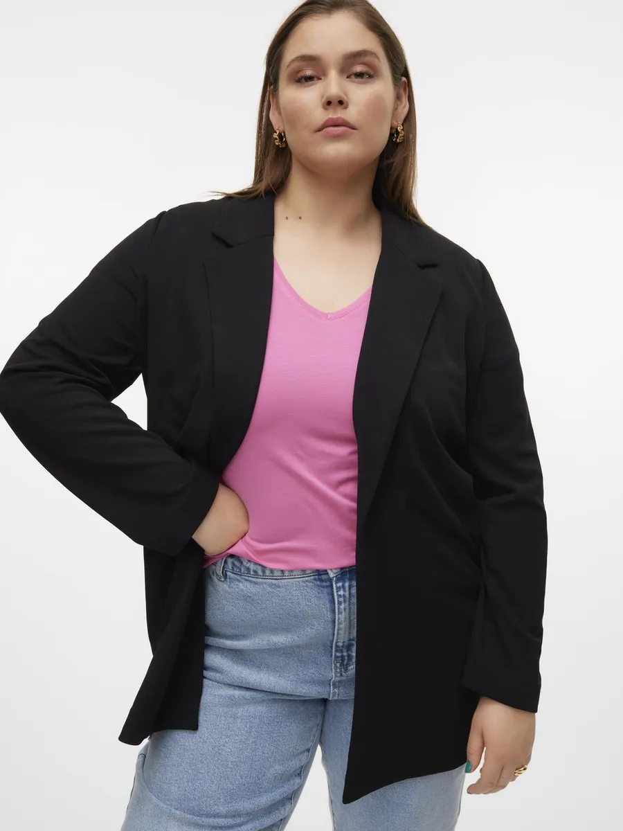 

Длинный пиджак Vero Moda Curve "VMCLIVA LS LONG BLAZER CUR NOOS", черный