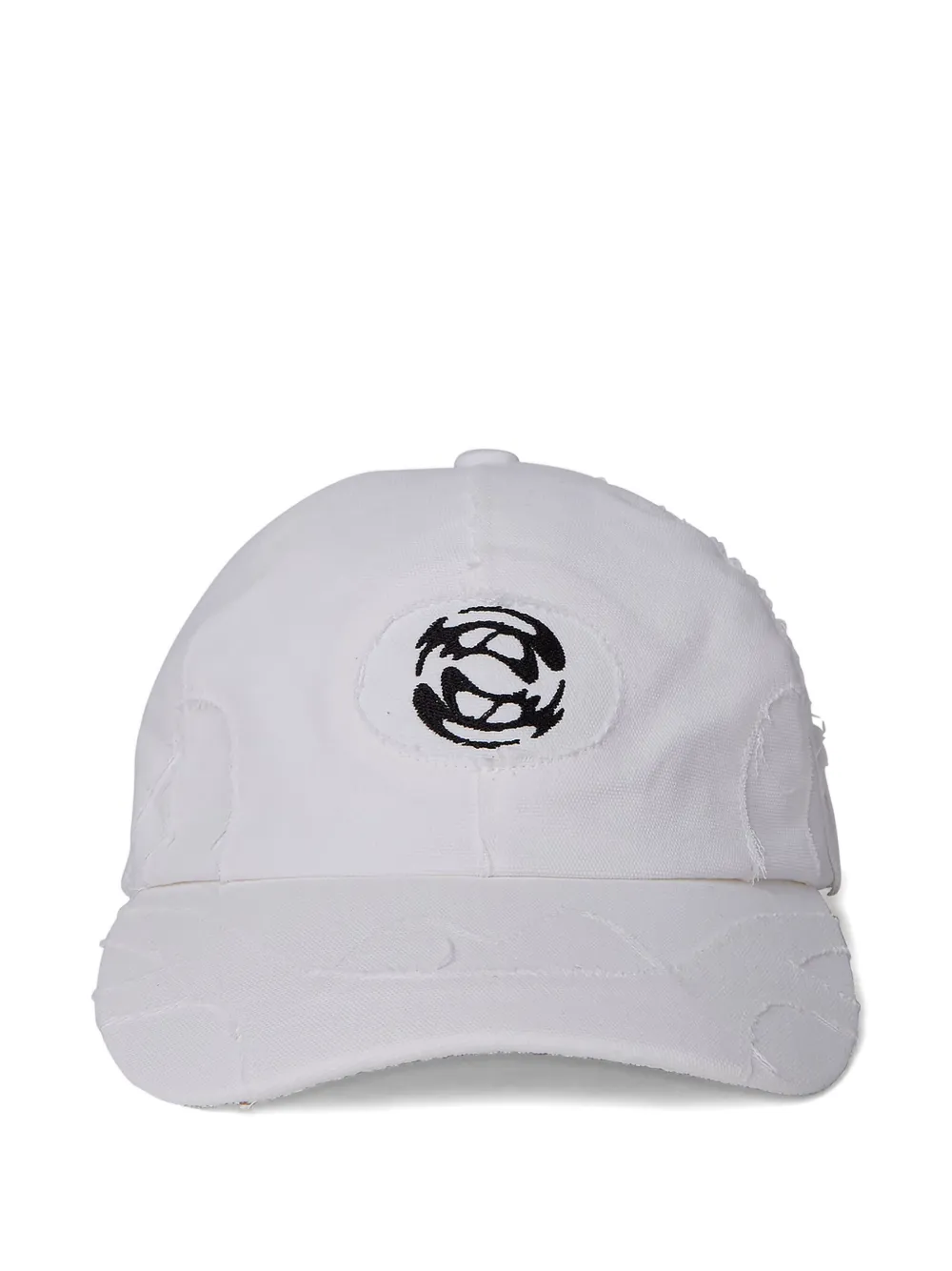 

Бейсболка с потертостями и логотипом Rombaut, белый