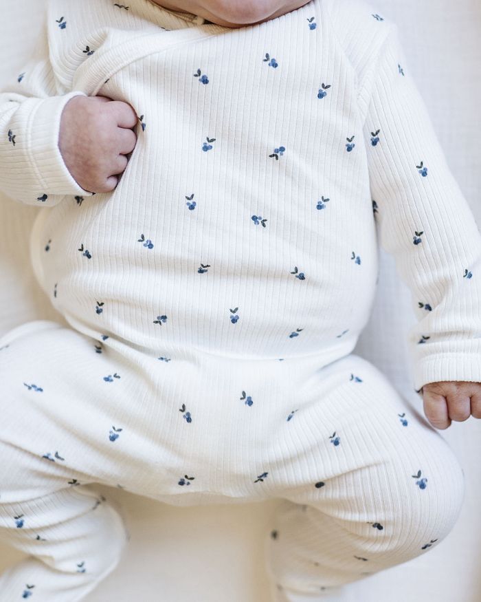 Унисекс хлопковый комбинезон с молнией и резинкой для малышей - Baby Ely's & Co., синий — фото 3