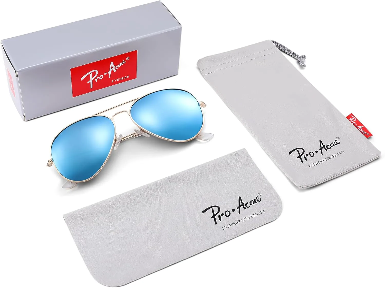 

Солнцезащитные очки Pro Acme Aviator для мужчин и женщин, классические поляризованные, с защитой от УФ-излучения UV400, (05) Gold Frame/Blue Mirrored Lens