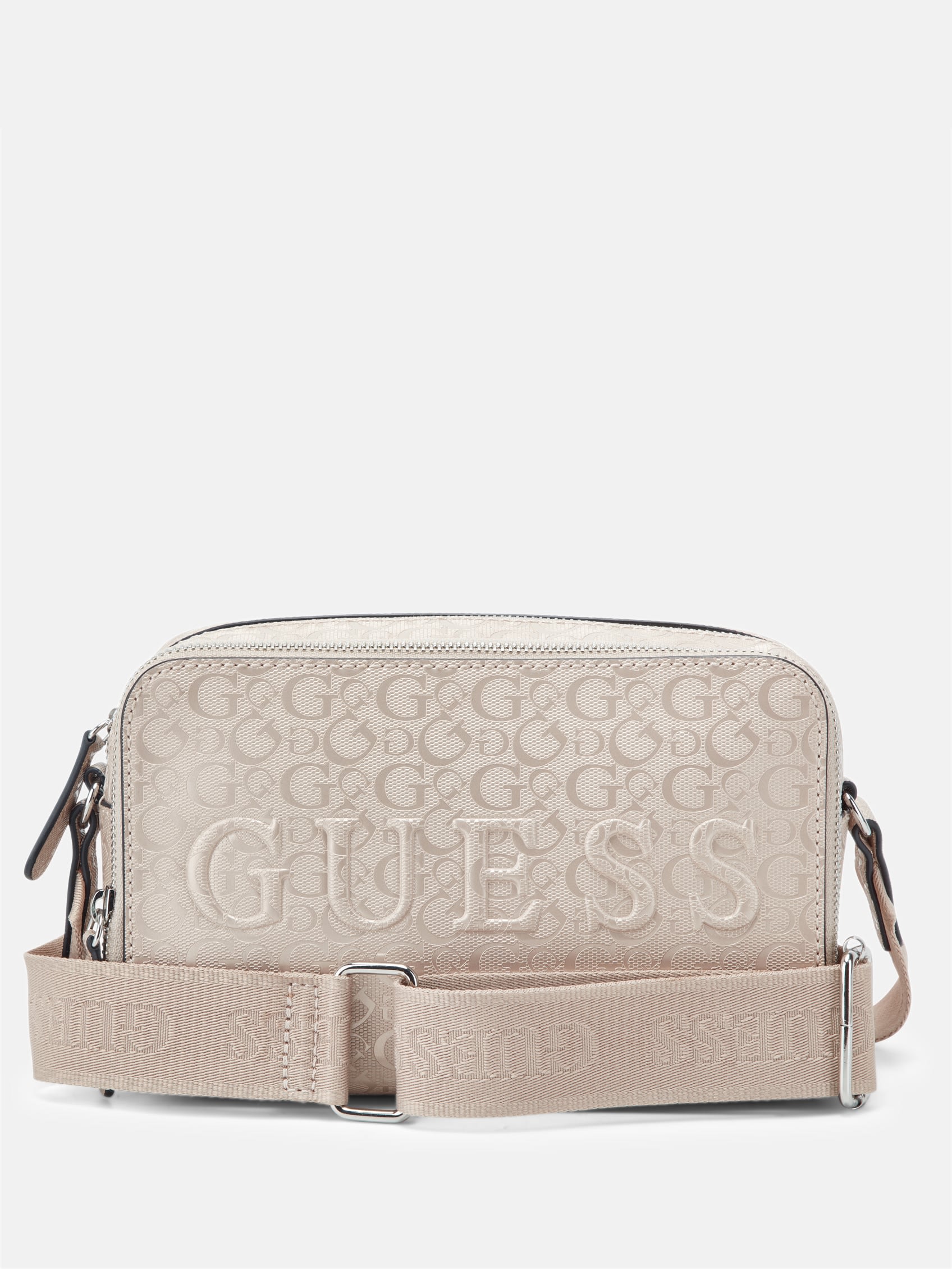 

Сумка через плечо Haddington Mini с двойной молнией Guess Factory, розовый