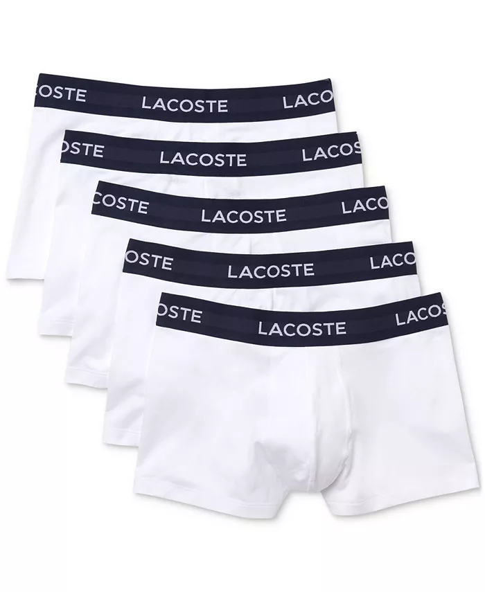 

Мужские боксеры с логотипом, 5 пар, классическая посадка, эластичные Lacoste, белый