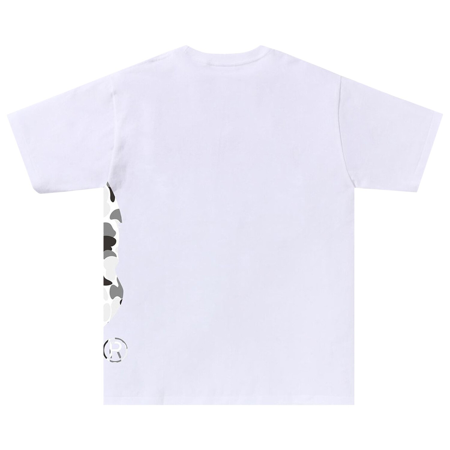 BAPE ABC Камуфляжная футболка с изображением головы большой обезьяны, цвет Белый/Серый — фото 2