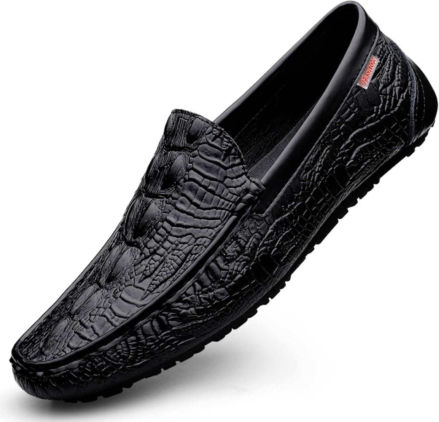 

Мужские слипоны Netehadi ручной работы из кожи с узором под крокодила, с металлической пряжкой, с нескользящей подошвой, с округлым носком, повседневные мокасины для прогулок, офиса, вождения, вечеринок и официальных мероприятий, черный