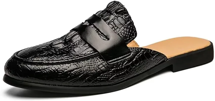 

Мужские лоферы Jakcuz без задника, повседневная обувь, удобные, легкие, эко-кожа, черный