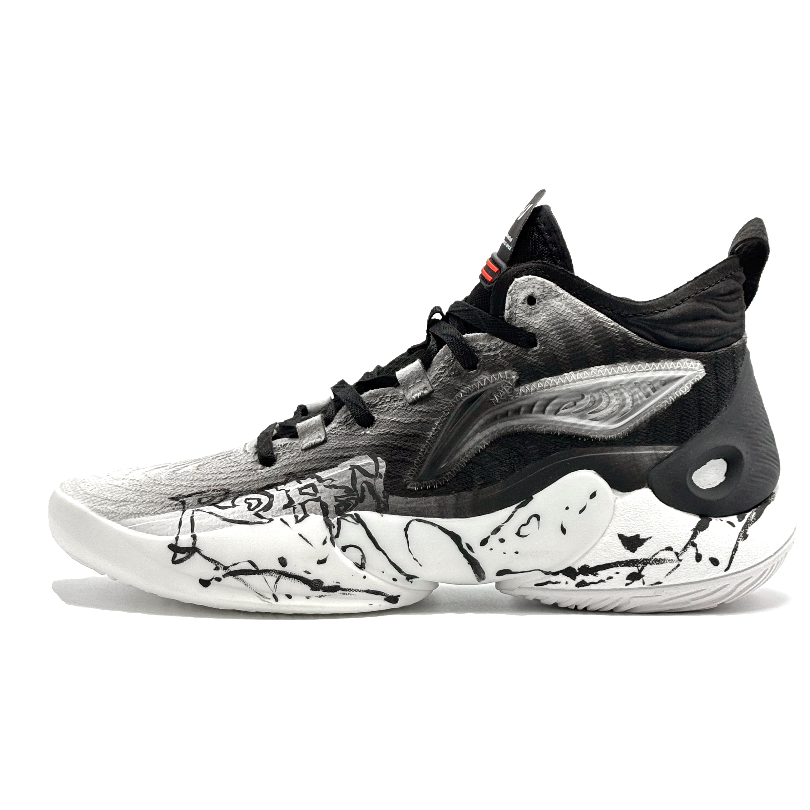 

LINING Баскетбольные кроссовки YuShuai 18 с амортизацией, противоскользящие и износостойкие, среднего размера, мужские, черно-белые