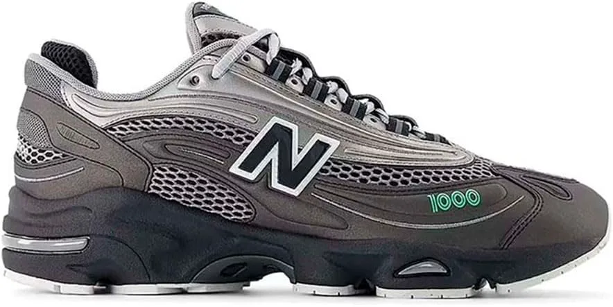 Мужские кроссовки New Balance M1000T, черно-серебристо-салатовые, серый