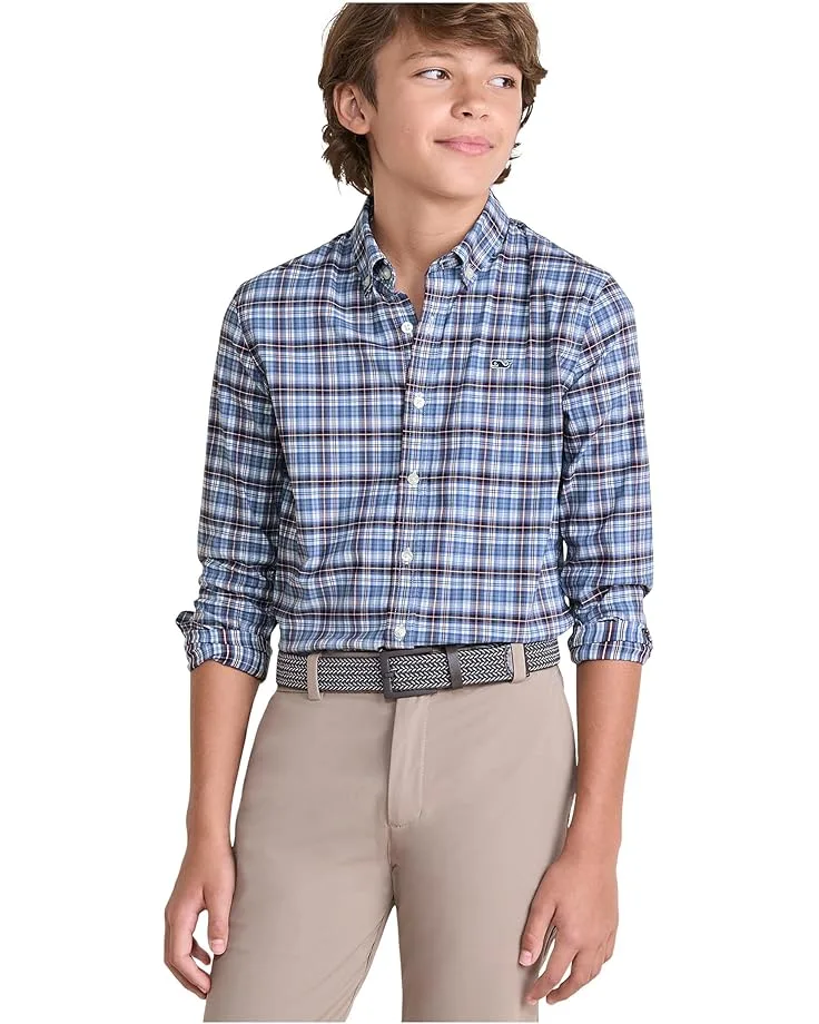 Рубашка Vineyard Vines Kids Faraway Plaid Performance Cotton Shirt (Toddler/Little Kid/Big Kid), Summer Evening