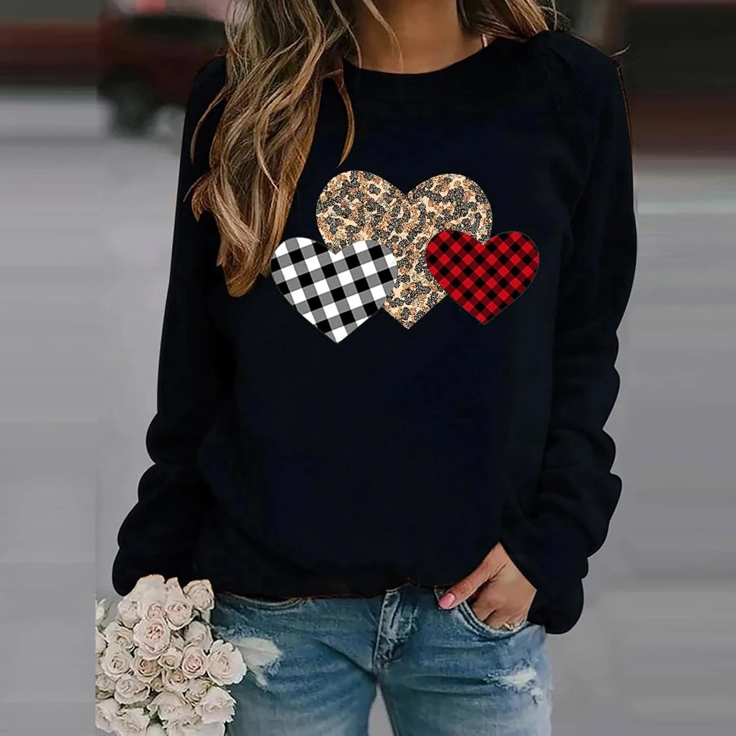 Свитшот Valentine's для женщин с принтом Love Heart — фото 2