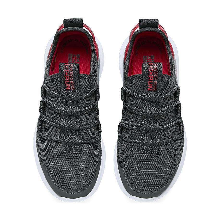 Skechers Kids Кроссовки для мальчиков. Нескользящие, износостойкие, детские, для повседневной носки. Цвет: черный, красный, для подростков. — фото 4