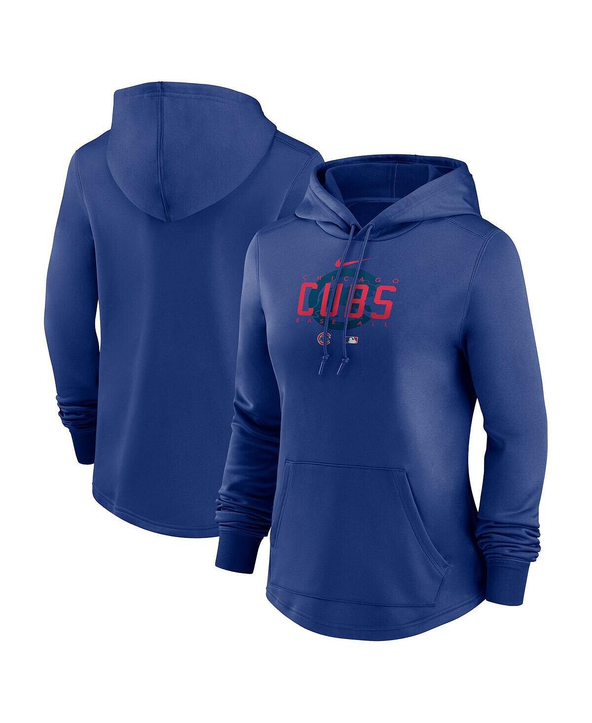 

Женский пуловер с капюшоном Royal Chicago Cubs Authentic Collection Pregame Performance Nike
