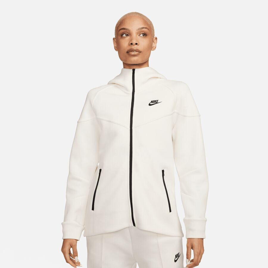 

Спортивная толстовка с молнией во всю длину из флиса Windrunner NIKE, цвет pale ivory/black