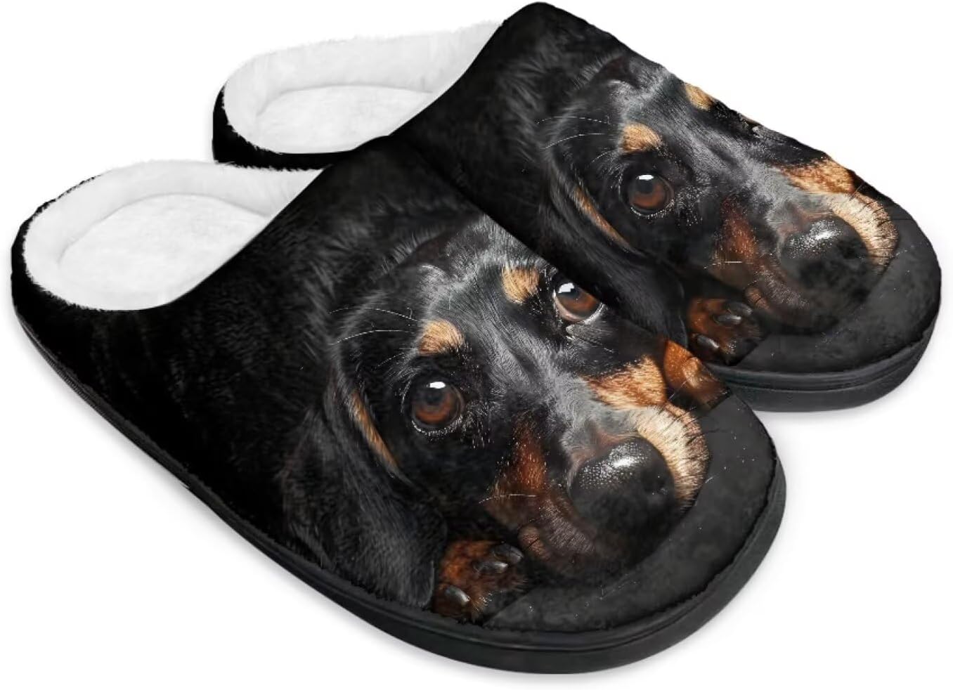 

Зимние пушистые тапочки мужские домашние тапочки животные тапочки для женщин Нескользящие теплые уютные домашние тапочки Chririnla, Dachshund Dog