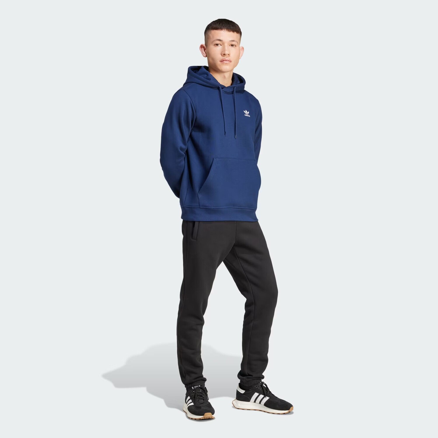 Худи Adidas Originals Trefoil Essentials, темно-синий — фото 4
