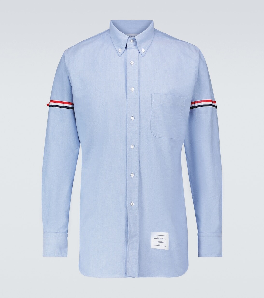 

Рубашка с нарукавной повязкой Grosgrain Thom Browne, светло-синий