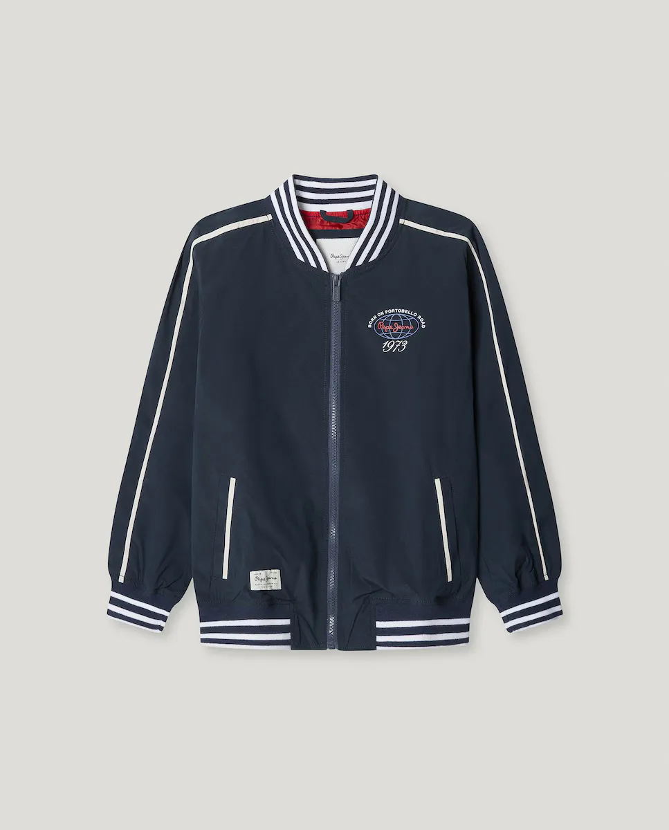 

Куртка-бомбер для мальчиков с застежкой-молнией Pepe Jeans, темно-синий