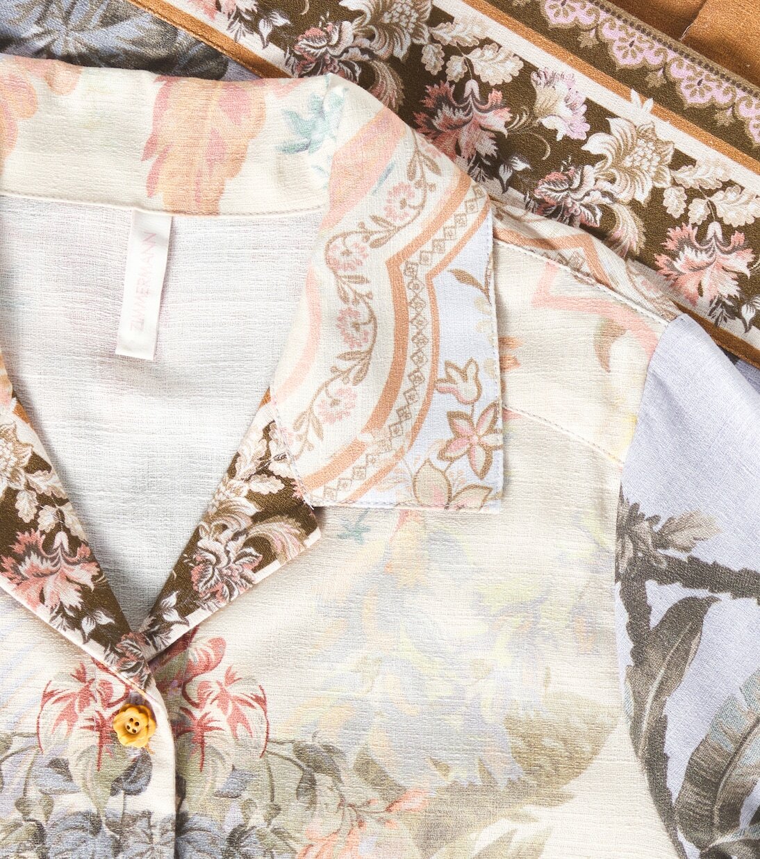 Платье из хлопка с цветочным принтом Wylie Zimmermann Kids, Blue Floral — фото 3