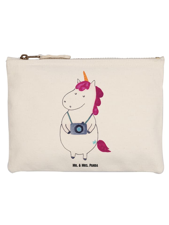 

Mr. & Mrs. Panda Пенал для карандашей с изображением единорога и фотографа, белый, без надписи