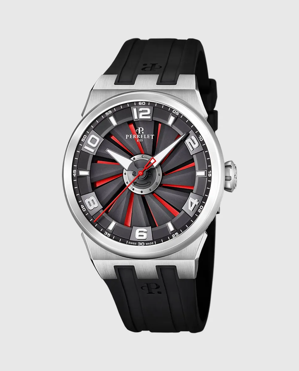 

Мужские часы Turbine Evo A4062/AA из черного каучука Perrelet, черный
