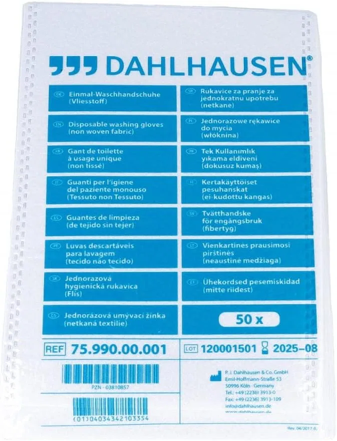 Флисовые мочалки Dahlhausen, 14.5 x 22 см, 50 шт. Dahlhausen