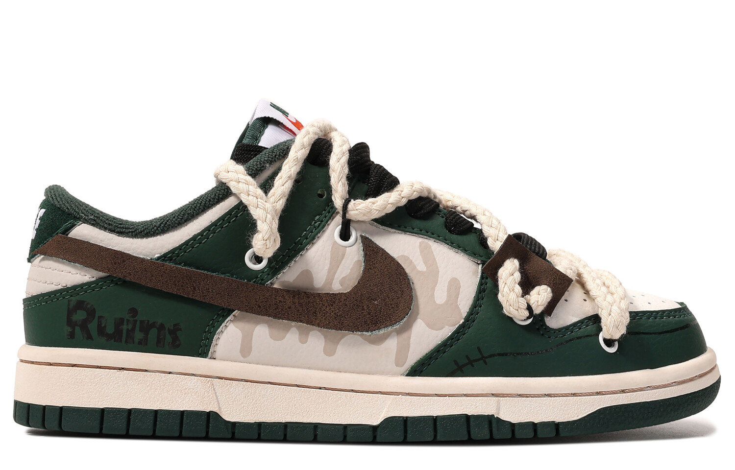 

Кроссовки для скейтбординга Dunk женские с низким верхом, зеленый Nike