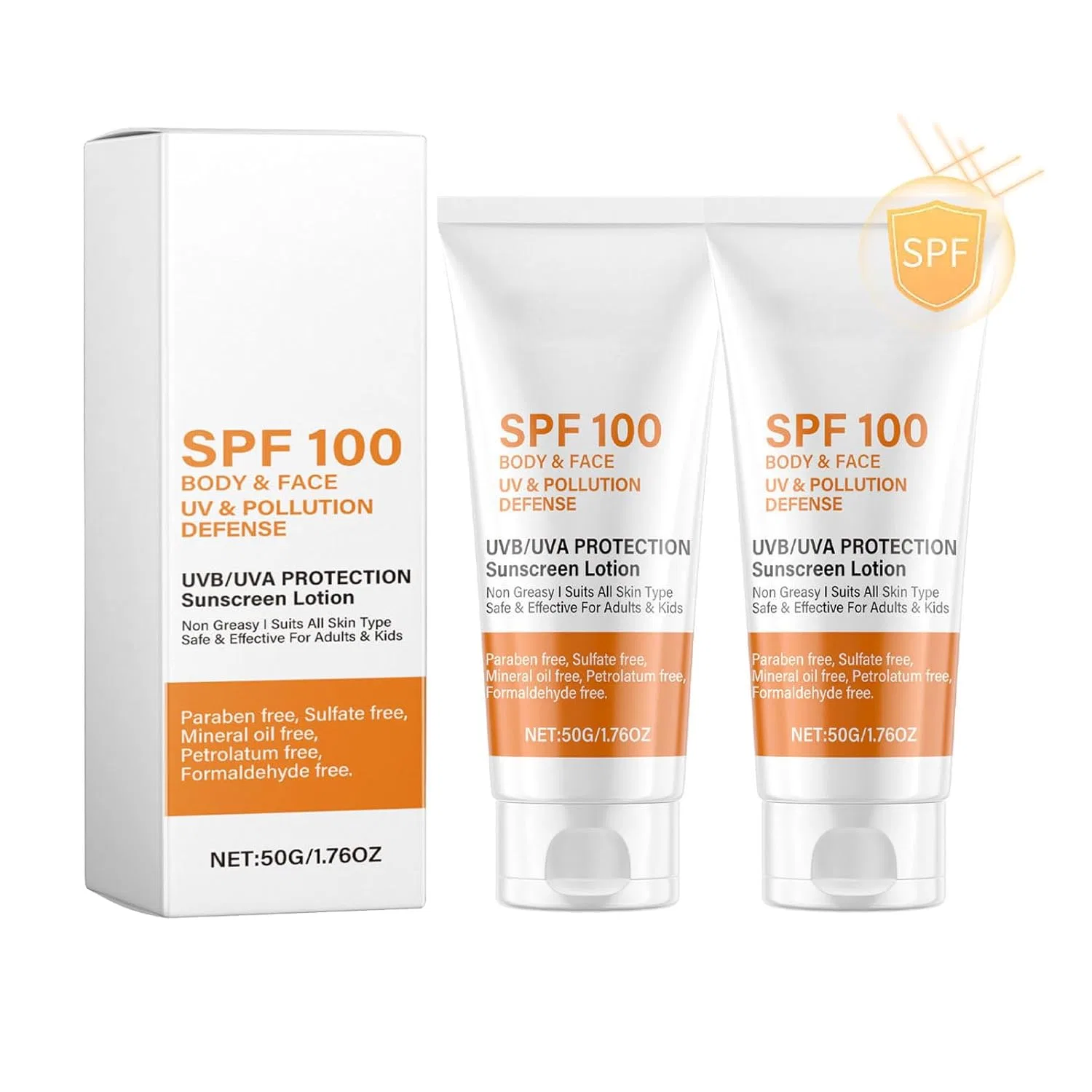 Солнцезащитный крем для лица и тела SPF 100 с антивозрастным эффектом, 2 шт. Altherona