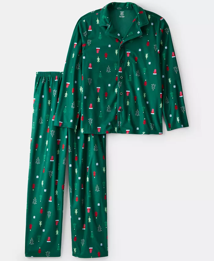 

Пижамный комплект из 2 предметов для мужчин и женщин с новогодним принтом в виде елочек Carter'S, зеленый