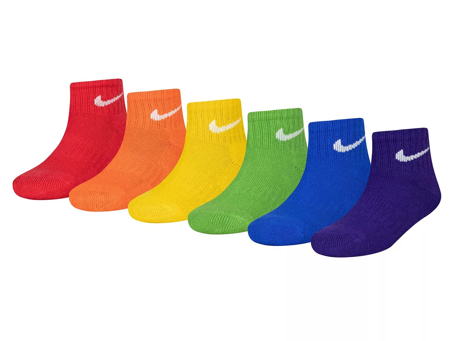 

Носки Nike Cushioned Kids' Quarter Ankle Socks - 6 Pack, Multicolor Rainbow