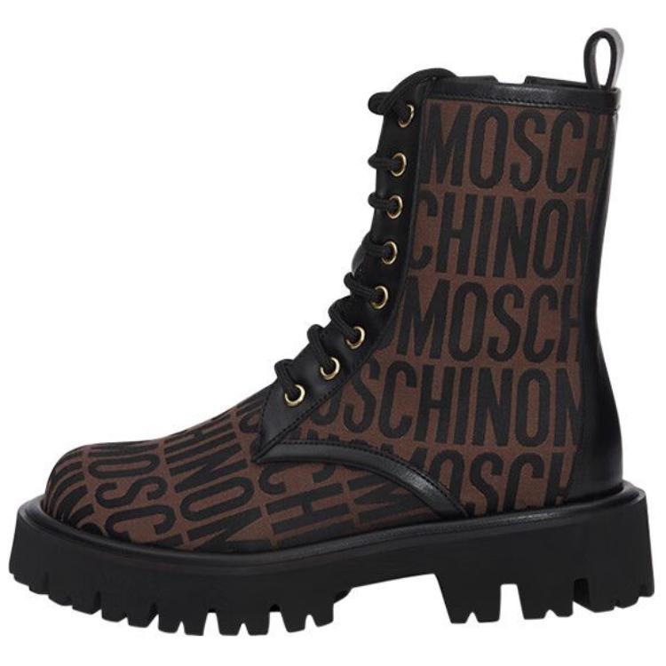 MOSCHINO Короткие женские ботинки Martin Allover, коричневые
